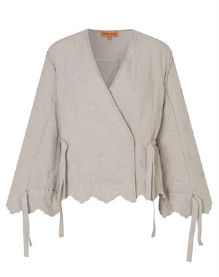 Gathered Tie Jacke - Wild Quilted Flowers